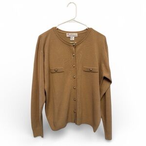 Vintage 80’s/90’s Milano Design Group Tan Gold Button-Up Cardigan Size Medium